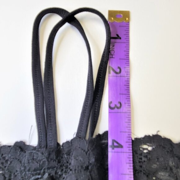 Black Lace Long Camisole Lace Tank Top Stretchy Long Camisole - Size L- NEW - Picture 7 of 15
